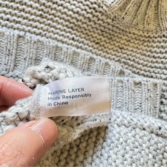 Marine Layer Women's Remi Turtleneck Sweater in Light Heather Grey Neps Size XL - Picture 13 of 13